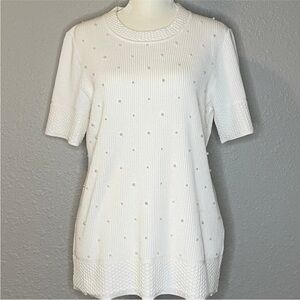 Elegant White Textured Women's Top